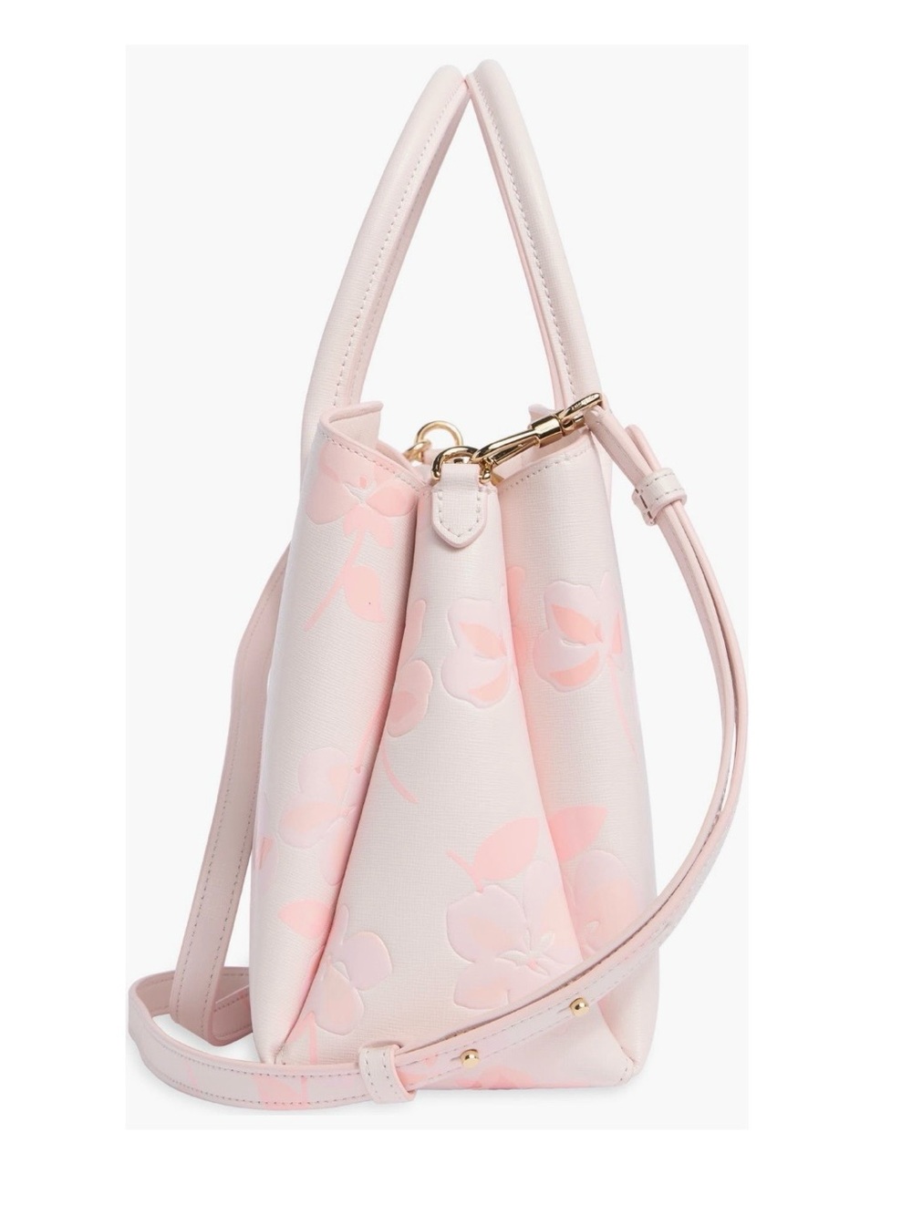 Kate Spade New York serena spring pansies embossed satchel - Picture 6 of 16